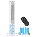 HIFRESH Air Cooler for Home, Mute Operation, 107CM Tower Cooler w/Remote & LED Display, 4 Mode & 3 Speed, 12H Timer, 26 Feet Air Delivery, 4L Water Tank, 4 Ice Packs, 70° Swing Control, 80W Low Power