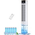 HIFRESH 107CM Tower Fans w/Cooling, Memory & Aroma Function, Remote & Touch Screen, 4 Modes & 3 Speeds,15H Timer, 4.2L Dual Tanks, 6 Ice Pack, 22Ft Air Throw, Low Power Consumption Tower Fan for Room