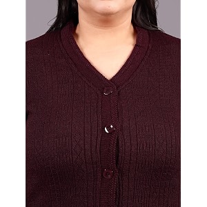 hifzaa plus size sweater for womens woolen full sleeve cardigan 3xl-6xl