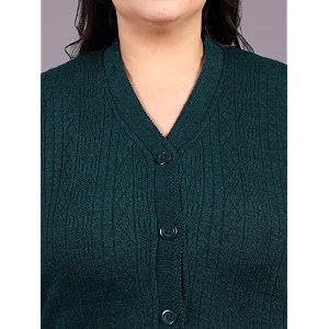 hifzaa plus size sweater for womens woolen full sleeve cardigan 3xl-6xl
