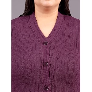 hifzaa plus size sweater for womens woolen full sleeve cardigan 3xl-6xl