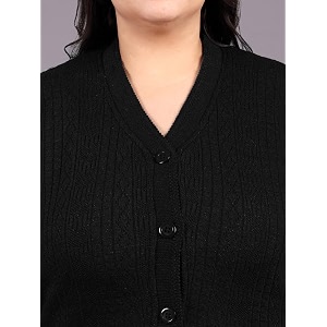 hifzaa plus size sweater for womens woolen full sleeve cardigan 3xl-6xl