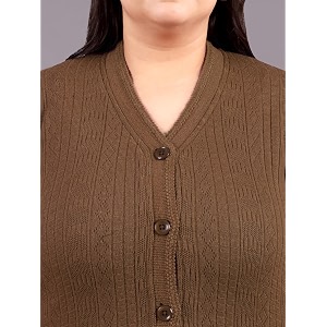 hifzaa plus size sweater for womens woolen full sleeve cardigan 3xl-6xl