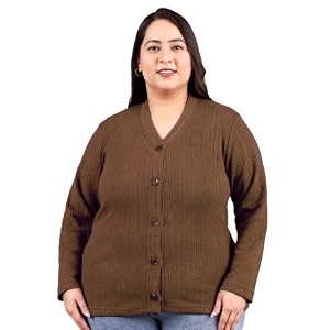 hifzaa plus size sweater for womens woolen full sleeve cardigan 3xl-6xl