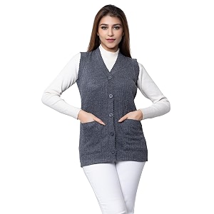 hifzaa sleeveless sweater for women with pockets cardigan winter wear sweaters for ladies plus size m to 6xl