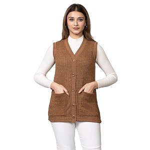 hifzaa sleeveless sweater for women with pockets cardigan winter wear sweaters for ladies plus size m to 6xl