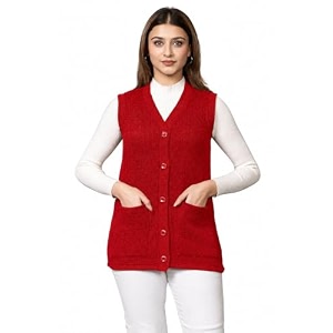 hifzaa sleeveless sweater for women with pockets cardigan winter wear sweaters for ladies plus size m to 6xl