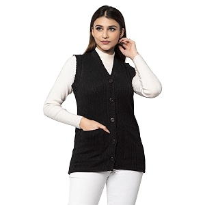 hifzaa sleeveless sweater for women with pockets cardigan winter wear sweaters for ladies plus size m to 6xl