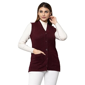 hifzaa sleeveless sweater for women with pockets cardigan winter wear sweaters for ladies plus size m to 6xl