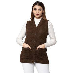 hifzaa sleeveless sweater for women with pockets cardigan winter wear sweaters for ladies plus size m to 6xl