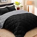 HIG 3pc Black/Gray Full Size Bedding Comforter Set Duvet Insert Blanket