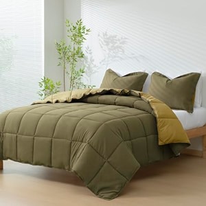 hig 3pc dark olive queen size bedding comforter set duvet insert blanket