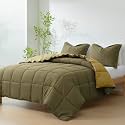 HIG 3pc Dark Olive Queen Size Bedding Comforter Set Duvet Insert Blanket