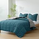 HIG 3pc Dusty Blue King Size Bedding Comforter Set Duvet Insert Blanket