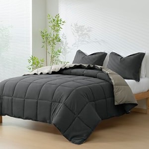 hig 3pc gray oversize king bedding comforter set duvet insert blanket