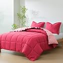 HIG 3pc Hot Pink Full Size Bedding Comforter Set Duvet Insert Blanket