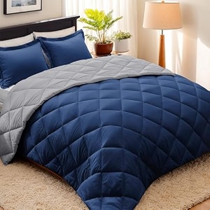 hig 3pc navygray king size bedding comforter set duvet insert blanket
