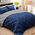 HIG 3pc Navy/Gray King Size Bedding Comforter Set Duvet Insert Blanket