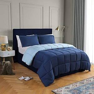 hig 3pc navy king size bedding comforter set duvet insert blanket
