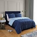 HIG 3pc Navy King Size Bedding Comforter Set Duvet Insert Blanket