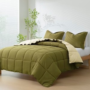 hig 3pc olive queen size bedding comforter set duvet insert blanket