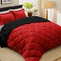 HIG 3pc Red/Black Queen Size Bedding Comforter Set Duvet Insert Blanket