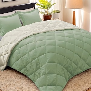 hig 3pc sagebeige queen size bedding comforter set duvet insert blanket