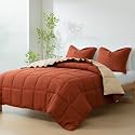 HIG 3pc Terracotta King Size Bedding Comforter Set Duvet Insert Blanket