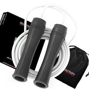 polyvinyl chloride -adjustable jump rope for men womenampchildren- speed skipping rope for men amp women exercise workout-tangle free jumping rope 10 feet black amp white