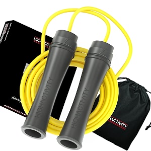 polyvinyl chloride -adjustable jump rope for men womenampchildren- speed skipping rope for men amp women exercise workout-tangle free jumping rope 10 feet pop yellow
