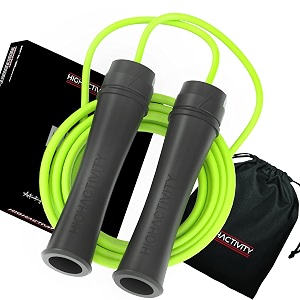 polyvinyl chloride -adjustable jump rope for men womenampchildren- speed skipping rope for men amp women exercise workout-tangle free jumping rope 10 feet neon green