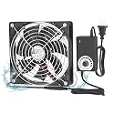 Waterproof Small 120V Cabinet Ventilation Exhaust Fan, Adjustable Speed Fan for Plant Cabinet Greenhouse Terrarium Grow Tent Receiver Amplifier Xbox DVR Component Cooling