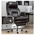 High Back Executive Office Chair, Leather Computer Chair, Ergonomic Desk Chair with Footrest, Heavy Duty Support up to 660LBS, 160° Backrest Tilt and 15° Rocking Function(Dark Brown)