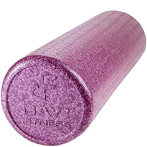 high density muscle foam rollers by day 1 fitness - sports massage rollers for stretching physical therapy deep tissue myofascial release - ideal for exercise and pain relief  solid purple 12