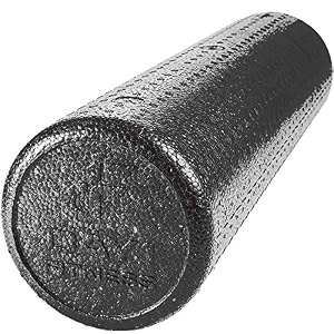 high density muscle foam rollers by day 1 fitness - sports massage rollers for stretching physical therapy deep tissue and myofascial release - ideal for exercise and pain relief - black 2434