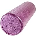 High Density Muscle Foam Rollers by Day 1 Fitness - Sports Massage Rollers for Stretching, Physical Therapy, Deep Tissue, Myofascial Release - Ideal for Exercise and Pain Relief – Solid Purple, 18”