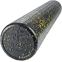 High Density Muscle Foam Rollers by Day 1 Fitness - Sports Massage Rollers for Stretching, Physical Therapy, Deep Tissue, Myofascial Release - Ideal for Exercise and Pain Relief - Speckled Yellow, 36”