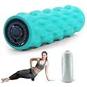 High-Density Vibrating Foam Roller Blue with 4 Customizable Speeds for Deep Tissue Massage, Muscle Recovery and Pain Relief -Rechargeable with Portable Bag