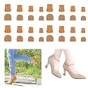 High Heel Protectors Stiletto Heel Repair Caps Covers &amp; Heel Stoppers 4 Sizes High Heel Tip Covers, Noise Reducing, Slip-No Caps (16 Pairs Apricot)