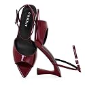 High Heels for Women Peep Pointed Toe Kitten Heeled Sandals