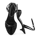 High Heels for Women Peep Pointed Toe Kitten Heeled Sandals