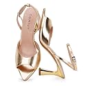 High Heels for Women Peep Pointed Toe Kitten Heeled Sandals