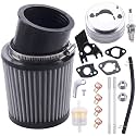 High Performance Upgraded Air Filter adapter Intake Spark Plug Kit for Predator 212cc 6.5 Hp Engine Mini Bike Go Kart Racing （Silver）