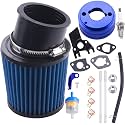 High Performance Upgraded Air Filter adapter Intake Spark Plug Kit for Predator 212cc 6.5 Hp Engine Mini Bike Go Kart Racing（Blue）