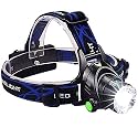 High Power Long Range LED Zoom Head Lamp Head Light Atomic Beam Rechargeable Head Torch Water Resistant for Camping/Cycling/Caving and More