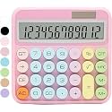 High-Precision 12-bit Desktop Calculator - Large Digital Display, Big Easy-to-Press Buttons, Compact Design for Office, Home, School, Classroom (Multicolor)