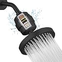 High Pressure Filtered Shower Head Set, 6’’ Rain Shower Filter for Hard Water, Universal Round Showerhead 20 Stage Filtration Removes Impurities for Rejuvenated Skin by Eolax, Matte Black