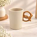 High Quality Ceramic Pretzel Mug Cup | Modern Tea Coffee Mug with Stylish Handle | Elegant Ceramic Cup for Green Tea, Hot Chocolate, Milk and Other Hot or Cold Beverages