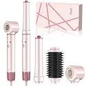 High-Speed Hair Dryer Brush, 3-in-1 Hot Air Styler with Dual-Direction Auto-Wrap Curler, 720 Million Ionic Blow Dryer Brush Fast Drying &amp; Frizz-Free Styling,Includes Travel Bag, Pink