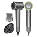 High-Speed Ionic Hair Dryer Blow Dryer with Diffuser & Concentrator, Grey